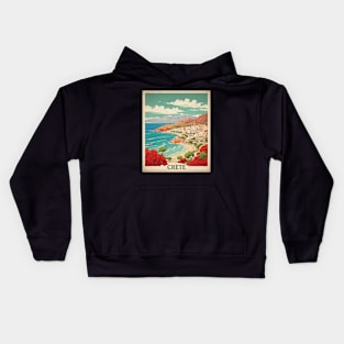 Crete Greece Tourism Vintage Poster Kids Hoodie